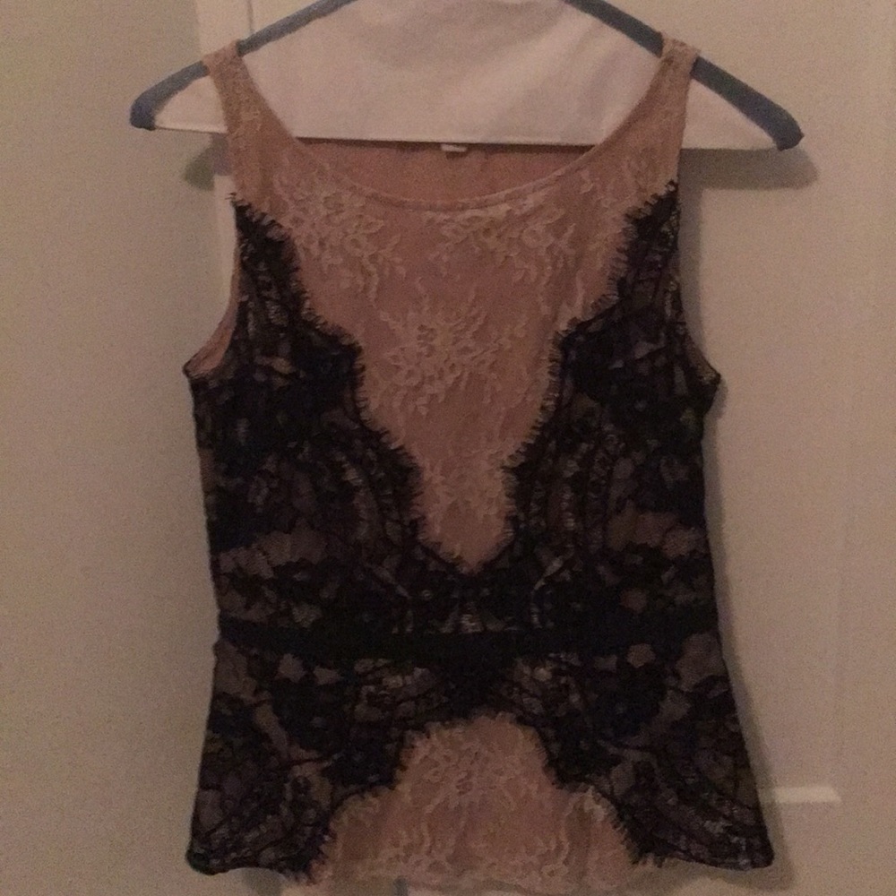 Lace poplin top